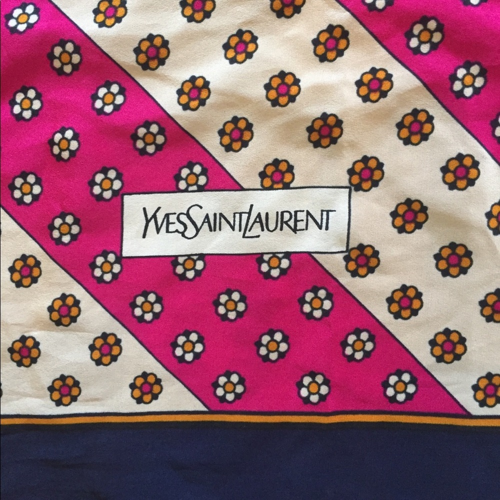 Vintage Yves Saint Laurent Silk Scarf